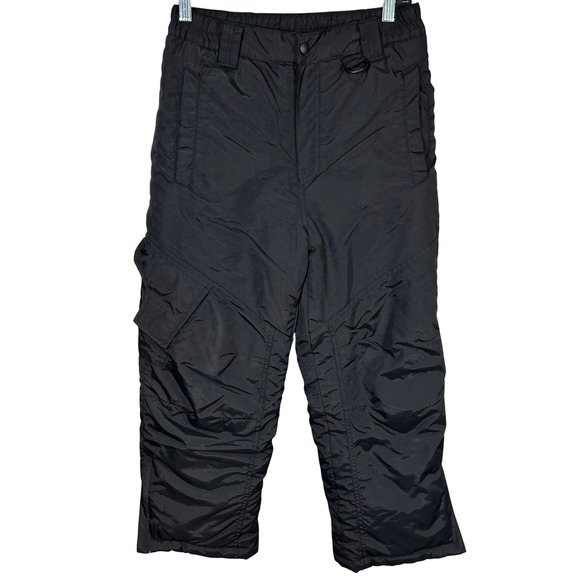 Athletech Kids Snow Pants Black Winter Ski Insulated Large 10/12 - Picture 1 of 12